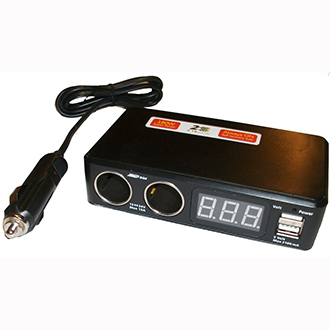 Multi prises allume-cigare et USB + voltmètre