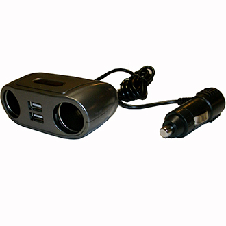 Double prise allume-cigare 12/24V + 2 prises USB 5 A max